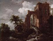 Jacob van Ruisdael A ruined Entance gate of  Brederode Castle oil painting artist